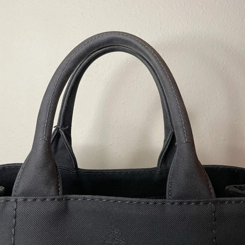Prada Canapa Canvas tote bag jacquard 2way in black - Picture 7 of 13